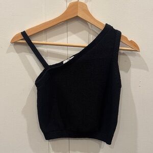 Jack by BB Dakota Black Asymmetrical Crop Top